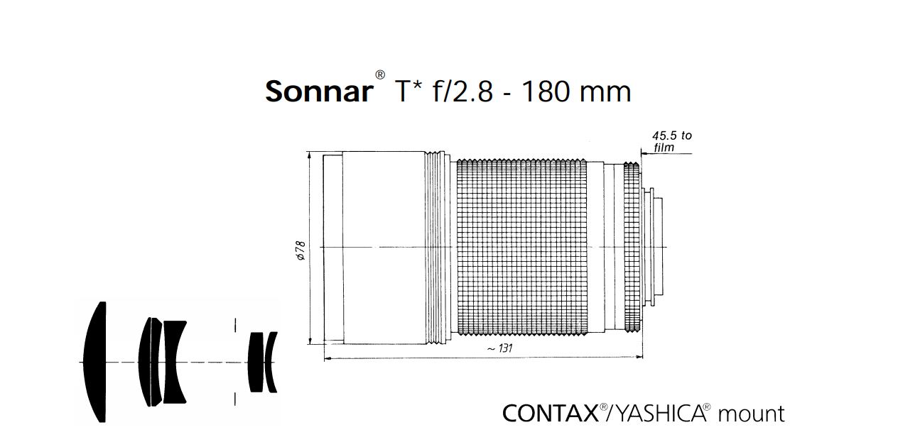 Zeiss 'Contax' Sonnar 180mm f/2.8, a fast, heavyweight quality