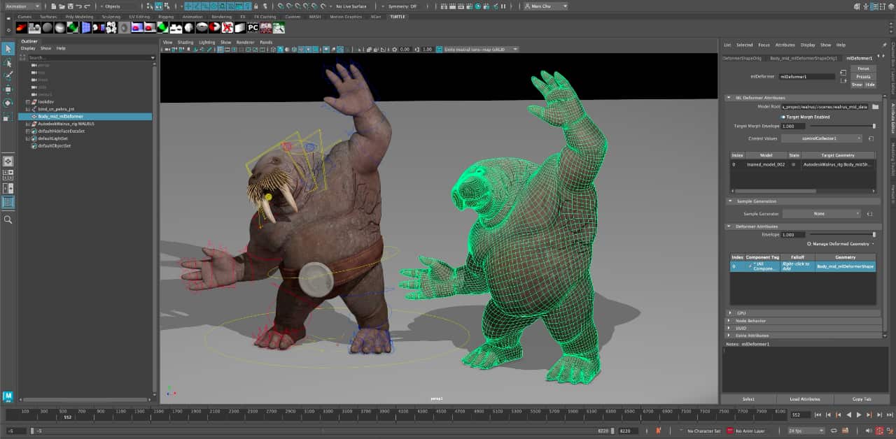 ML Deformer in Autodesk Maya