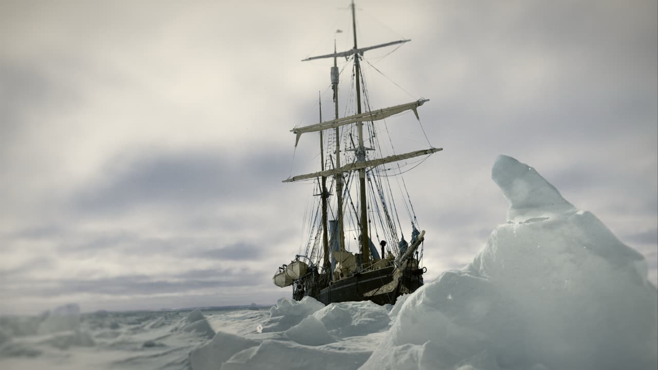 The Endurance frozen in the ice of the Weddell Sea. (Credit: RGS/Frank Hurley)