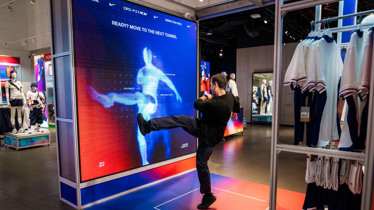 Real-time motion capture underway at a European Nike store